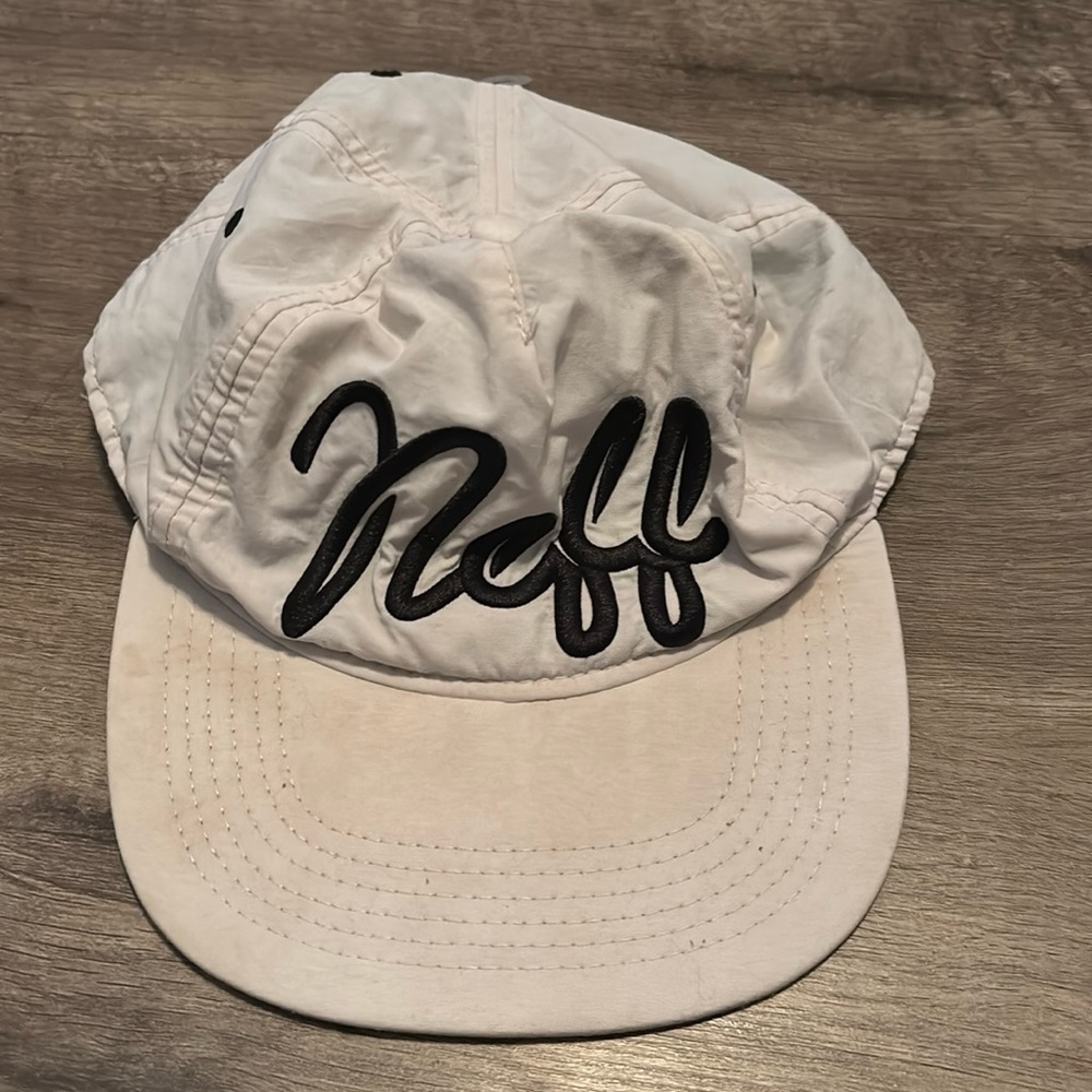 Neff cream and black graphic snap back hat